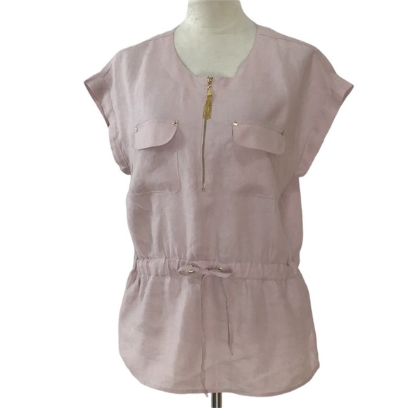 Ellen Tracy Linen Blouse Size Medium - Picture 1 of 5